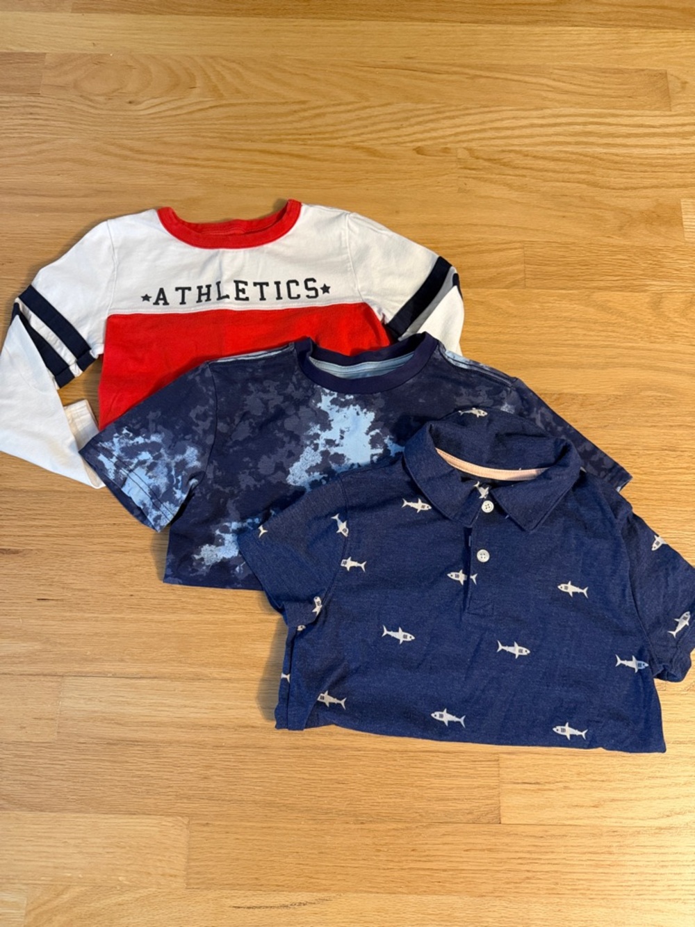 3 pc boys t shirt, polo, long sleeve trendy bundle, Janie and Jack, size 5